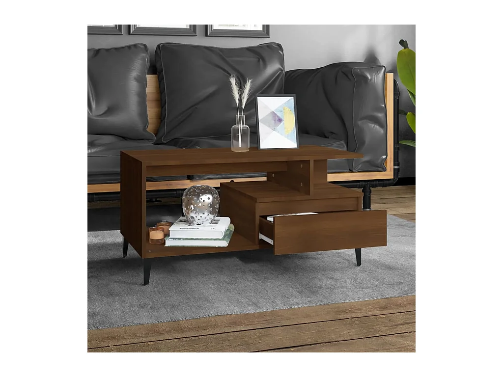 Table basse Chêne marron 90x49x45 cm Bois d'ingénierie