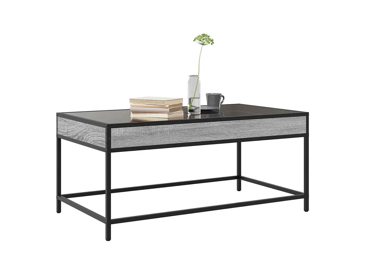 Sonoma grauer Infinity LED Couchtisch 90x50x41 cm