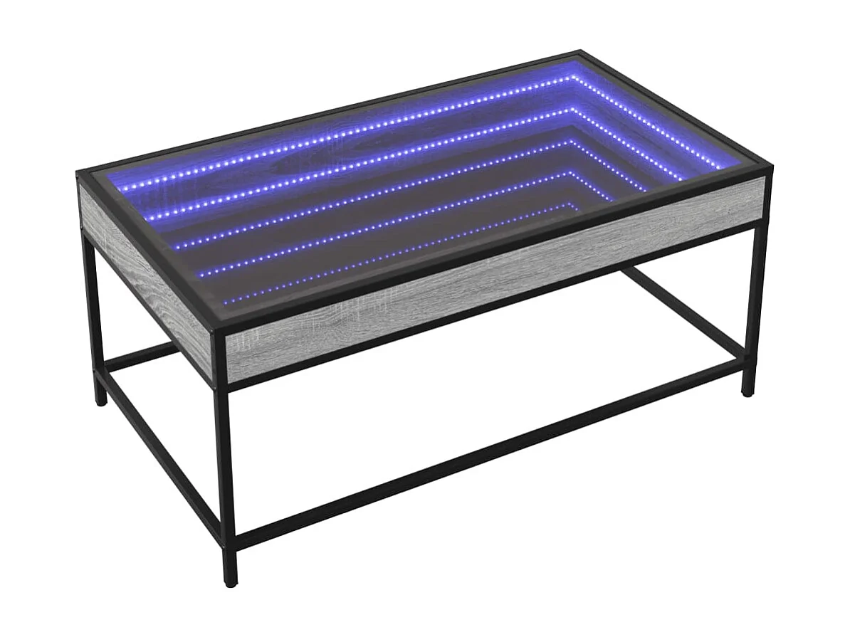 Tavolino da caffè Sonoma grigio infinity LED 90x50x41 cm