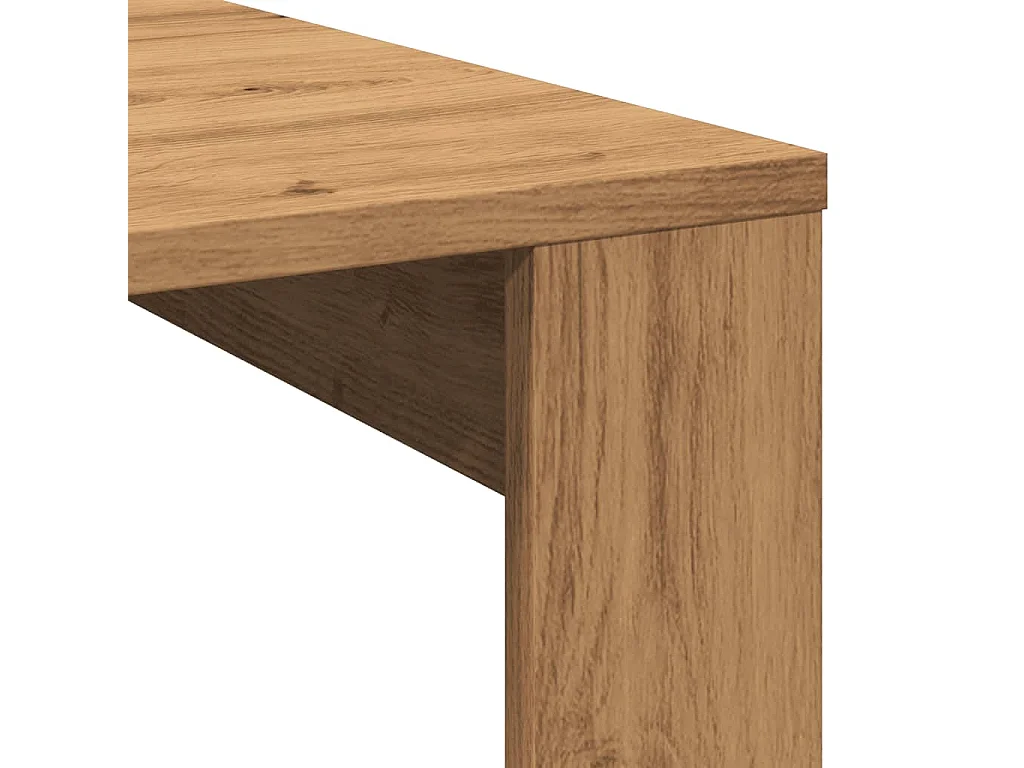 Table basse chêne artisanal 100x100x35 cm bois d'ingénierie