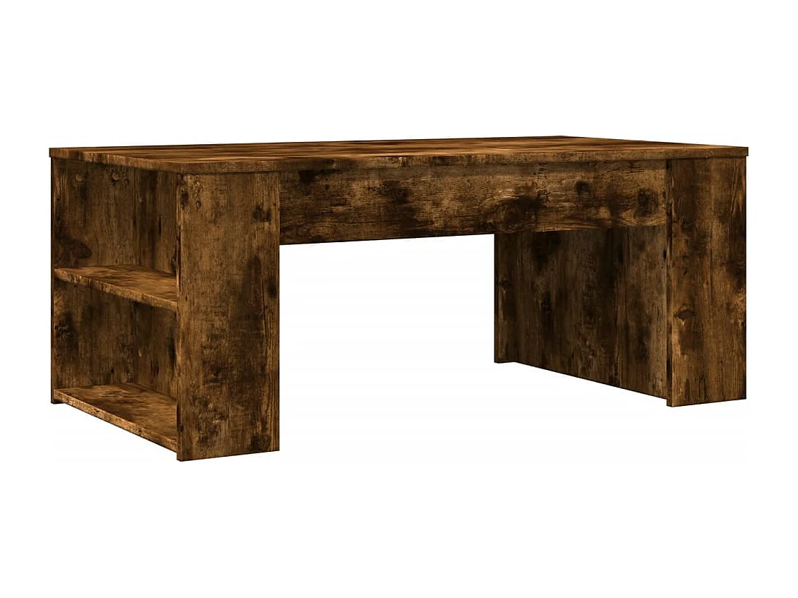 Table basse chêne fumé 102x55x42 cm bois d'ingénierie