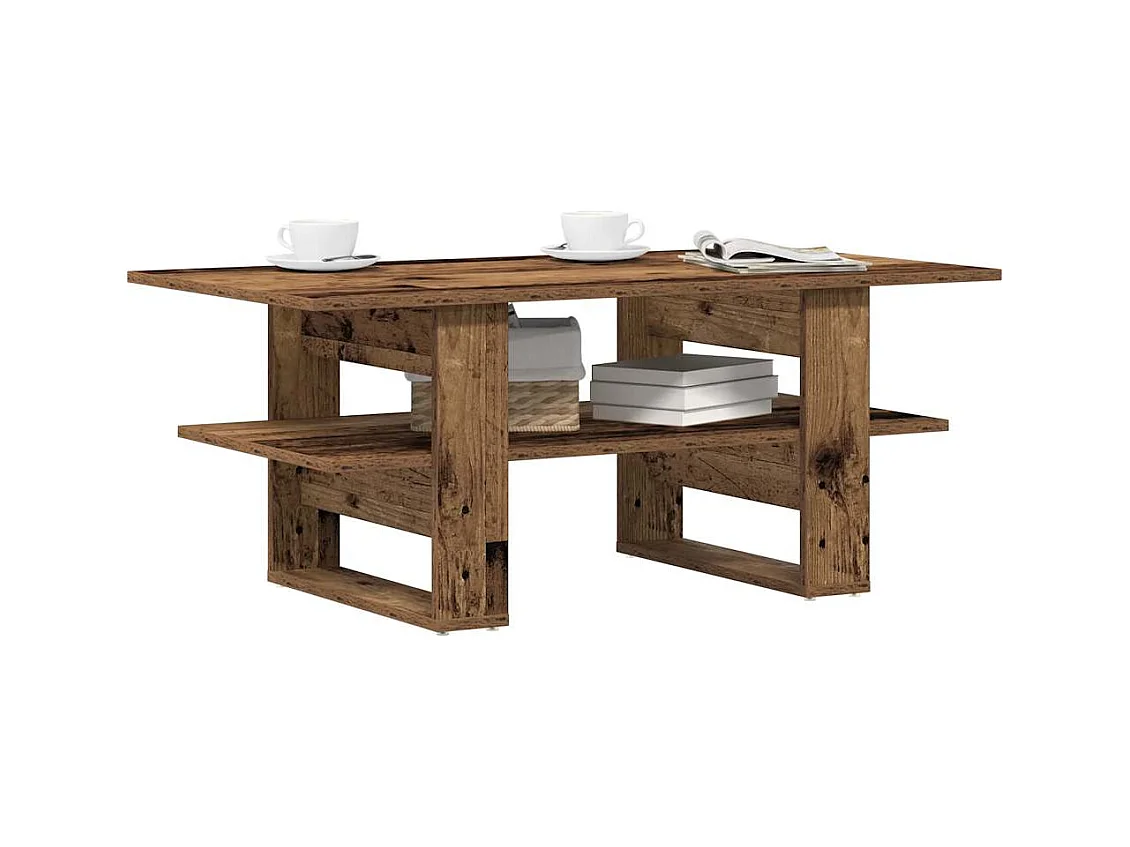 Table basse vieux bois 102x55x42 cm bois d'ingénierie