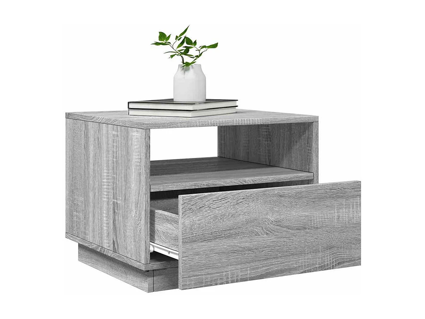 Salontafel met LED-verlichting Sonoma grijs 50x49x40 cm