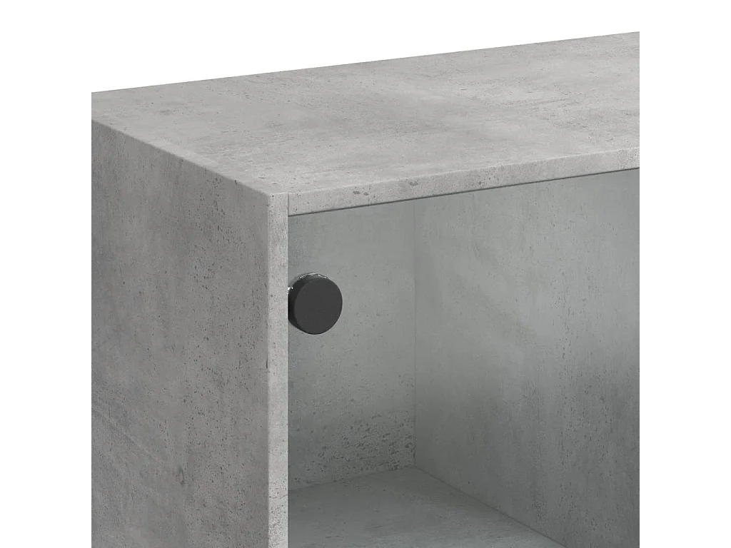 Salontafel met betongrijze glazen deuren 102x50x42 cm