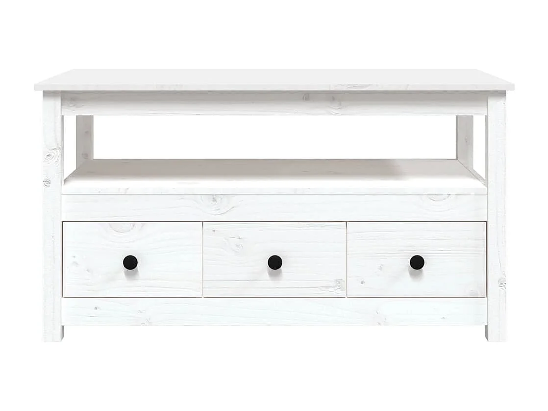 Mesa de centro Blanca 102x49x55 cm Madera maciza de pino