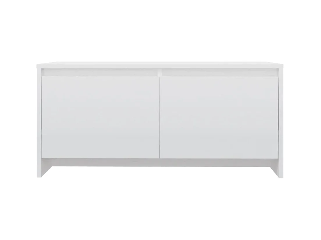 Table basse blanc brillant 90x50x41,5 cm bois d'ingénierie