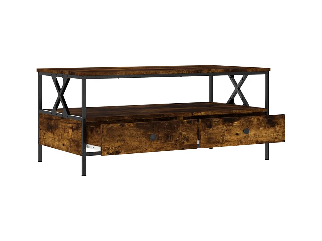 Table basse chêne fumé 100x51x45 cm bois d'ingénierie