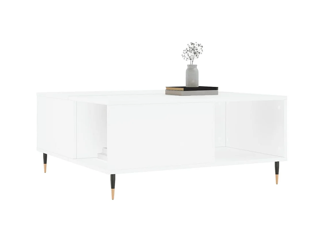 Table basse blanc 80x80x36,5 cm bois d'ingénierie