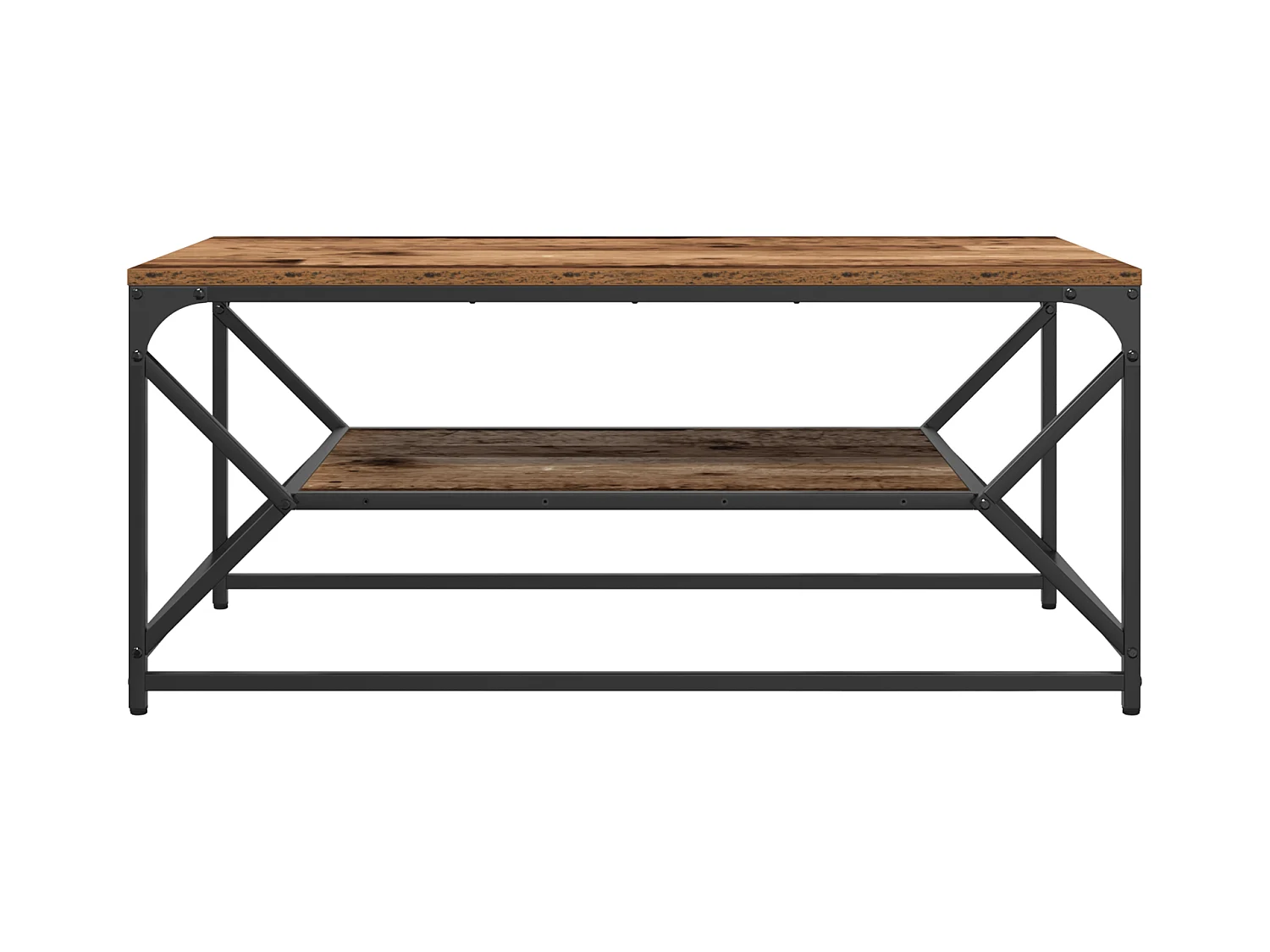 Table basse avec étagère en bois vintage 90x50x40 cm en bois d'ingénierie