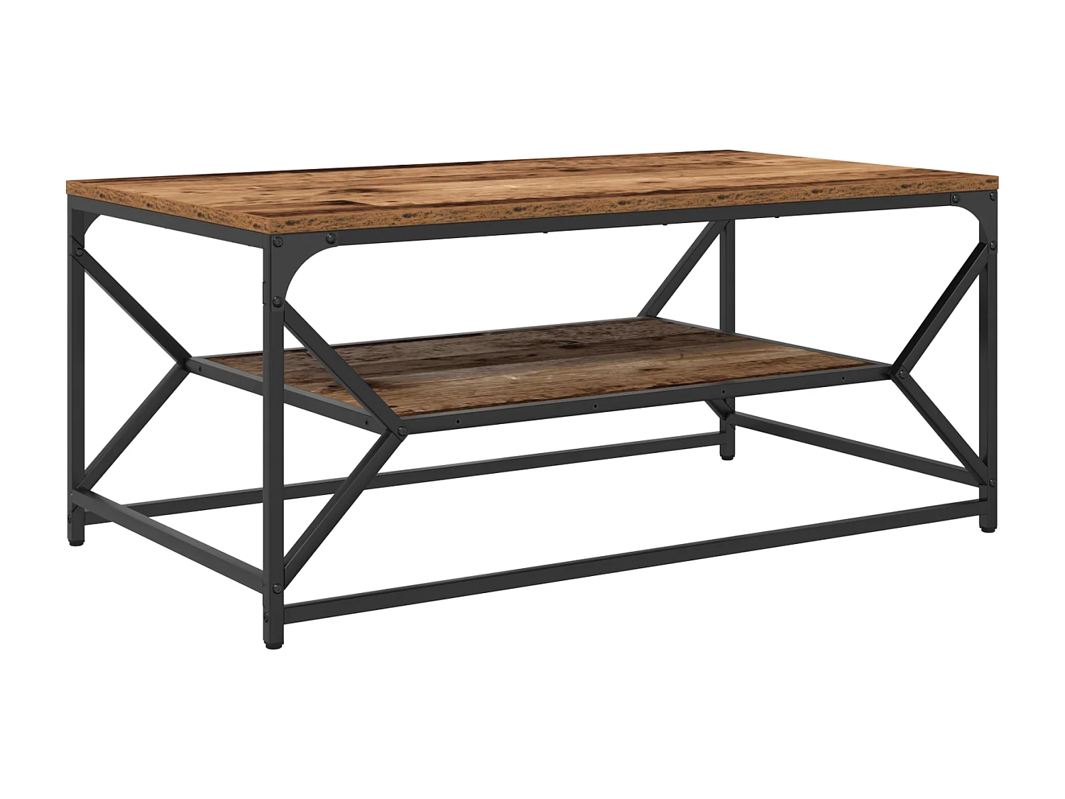 Tavolino da caffè vintage in legno con ripiano 90x50x40 cm realizzato in legno ingegnerizzato