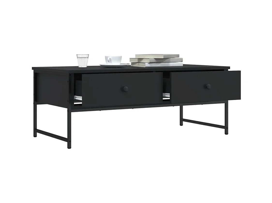 Table basse noir 101x49x39,5 cm bois d'ingénierie