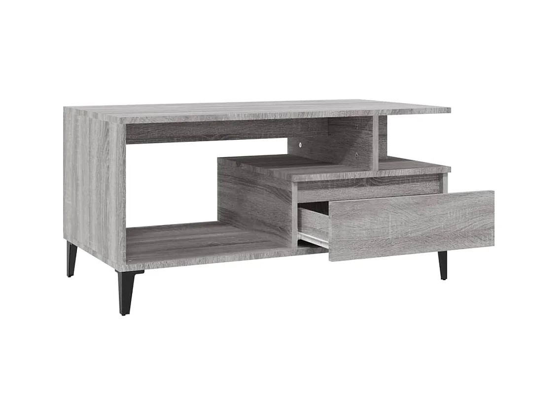 Table basse Sonoma gris 90x49x45 cm Bois d'ingénierie