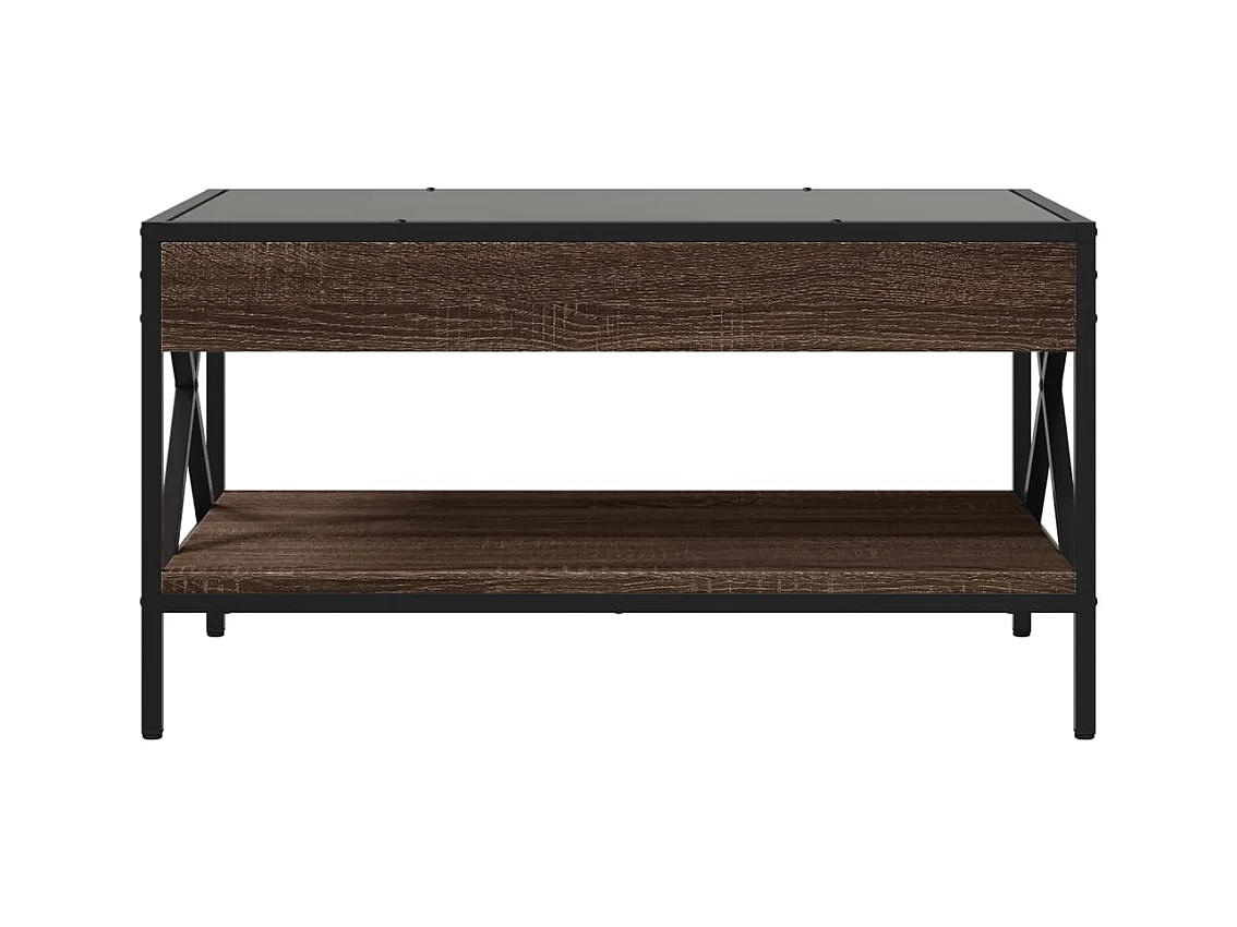 Table basse avec LED infini chêne marron 70x50x38 cm