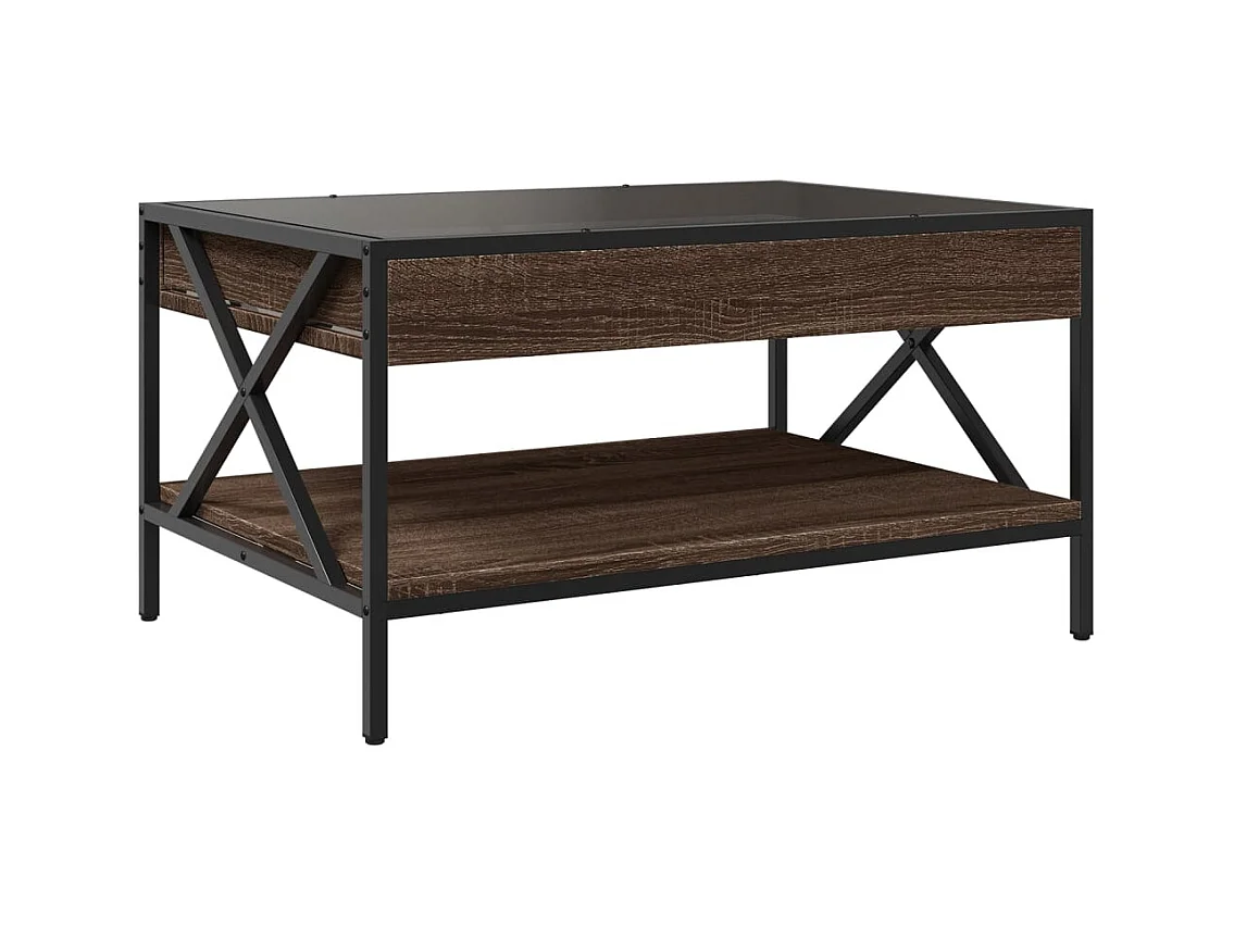 Table basse avec LED infini chêne marron 70x50x38 cm