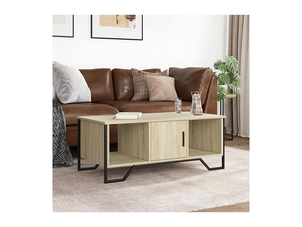 Table basse chêne sonoma 100x51x40 cm bois d'ingénierie