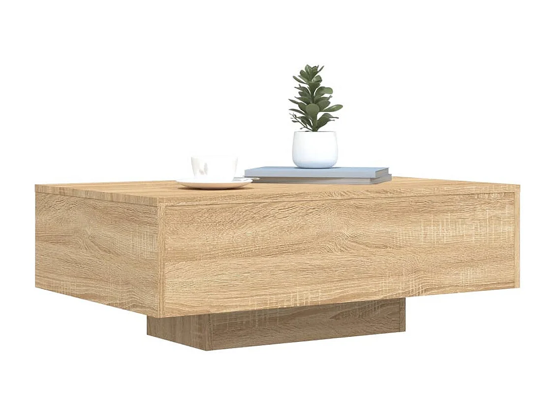 Mesa de centro con luces LED roble Sonoma 85x55x31 cm