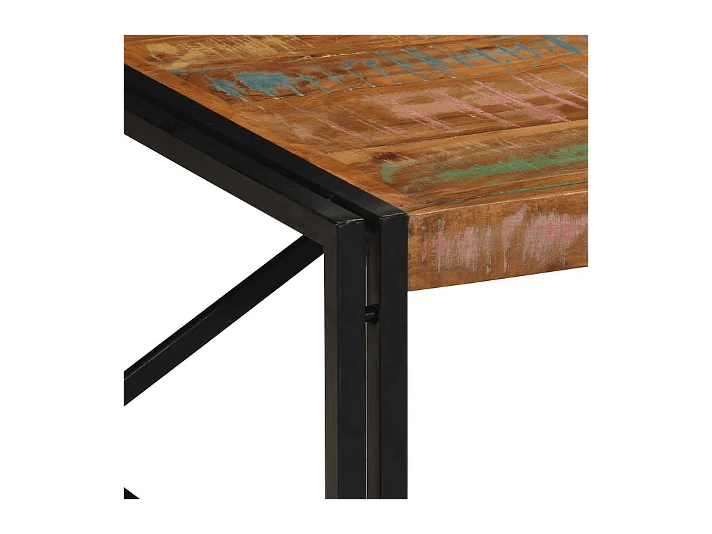 Veelkleurige salontafel 100x100x35 cm massief gerecycled hout