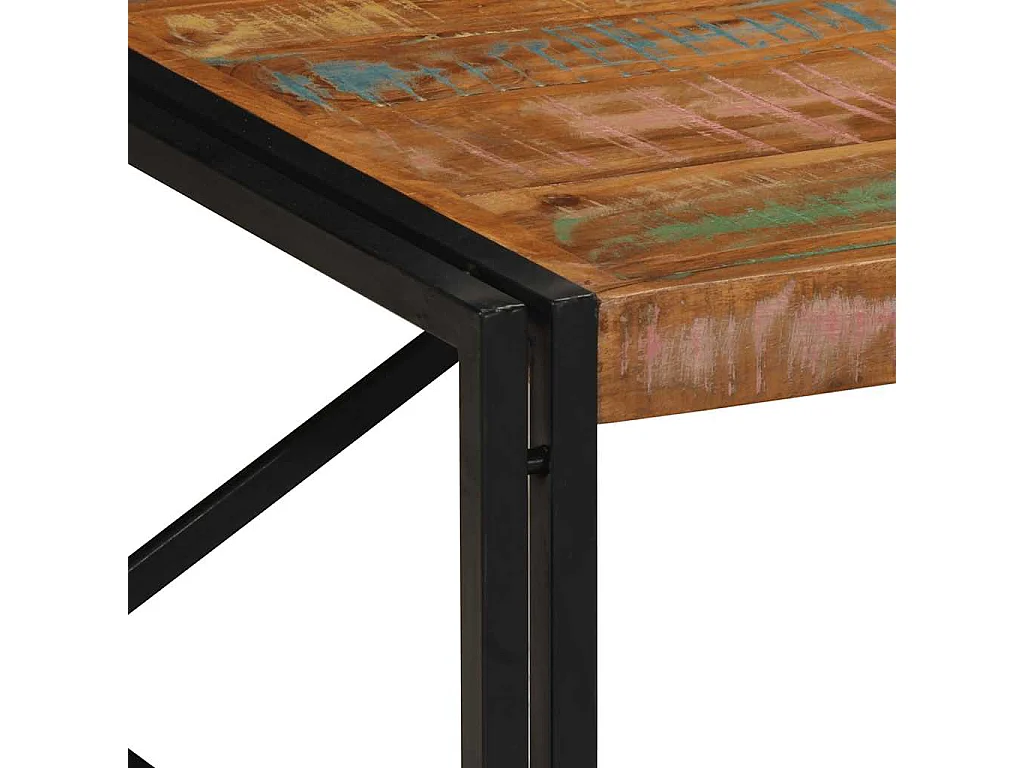 Mesa de centro multicolor 100x100x35 cm madera maciza recuperada