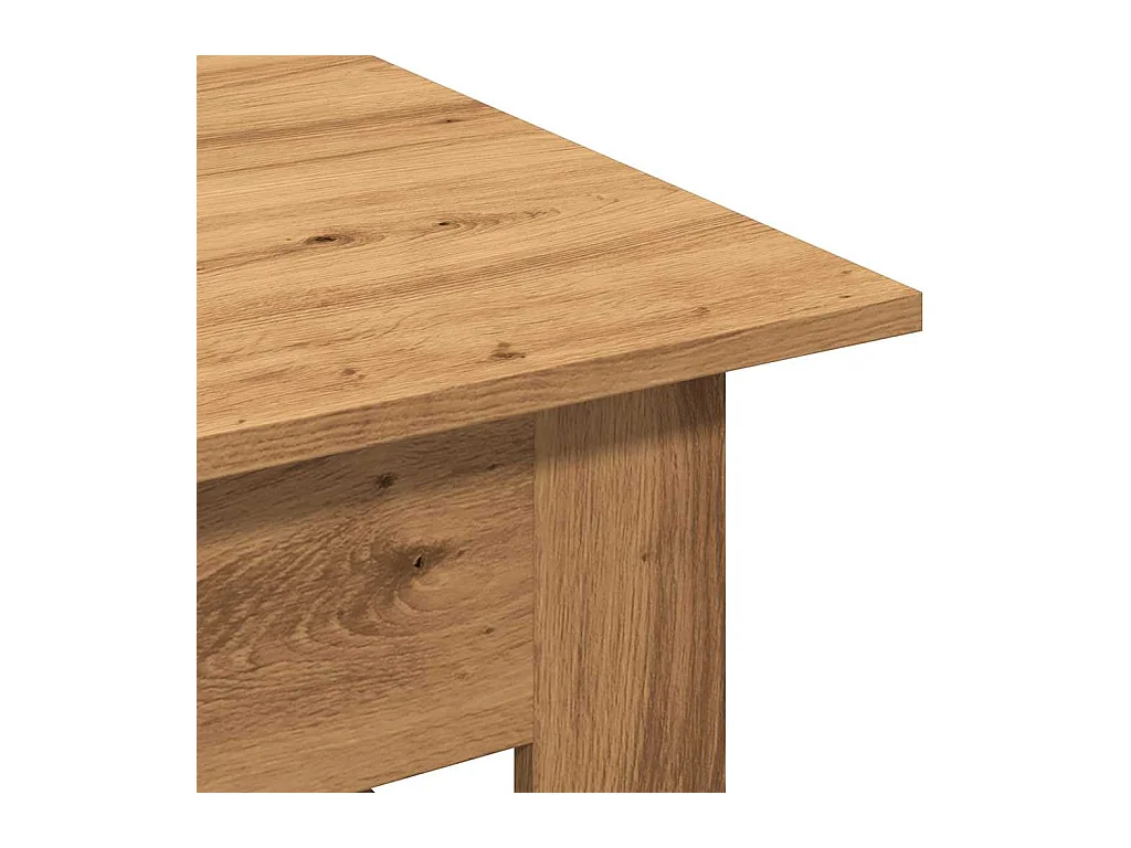 Table basse chêne artisanal 102x55x42 cm bois d'ingénierie