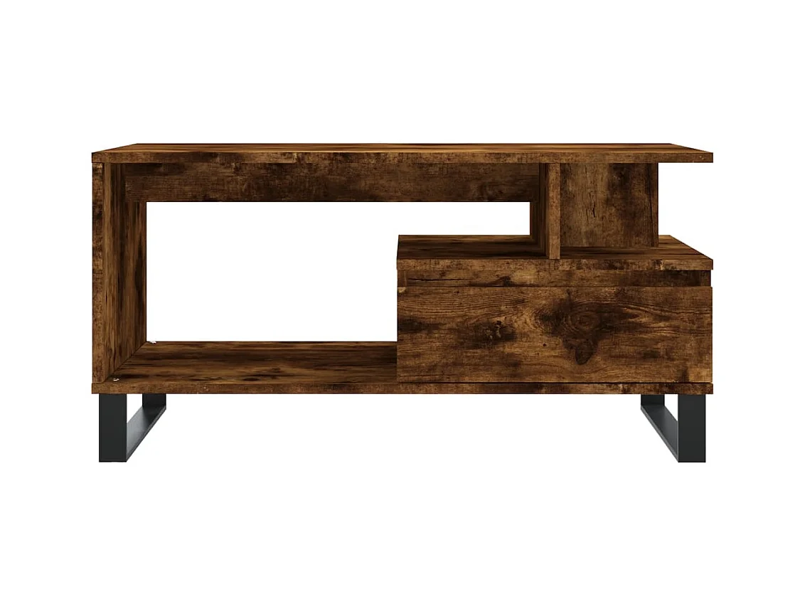 Table basse Chêne fumé 90x49x45 cm Bois d'ingénierie