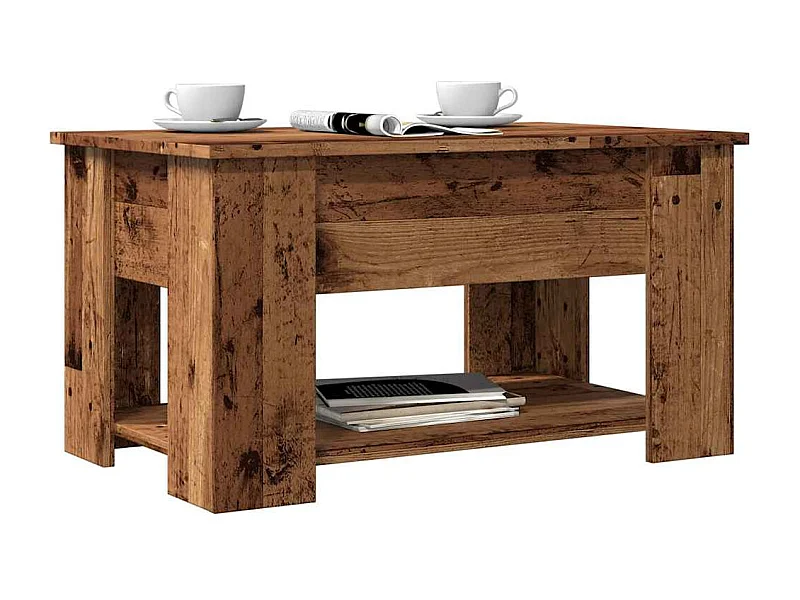 Salontafel oud hout 79x49x41 cm bewerkt hout