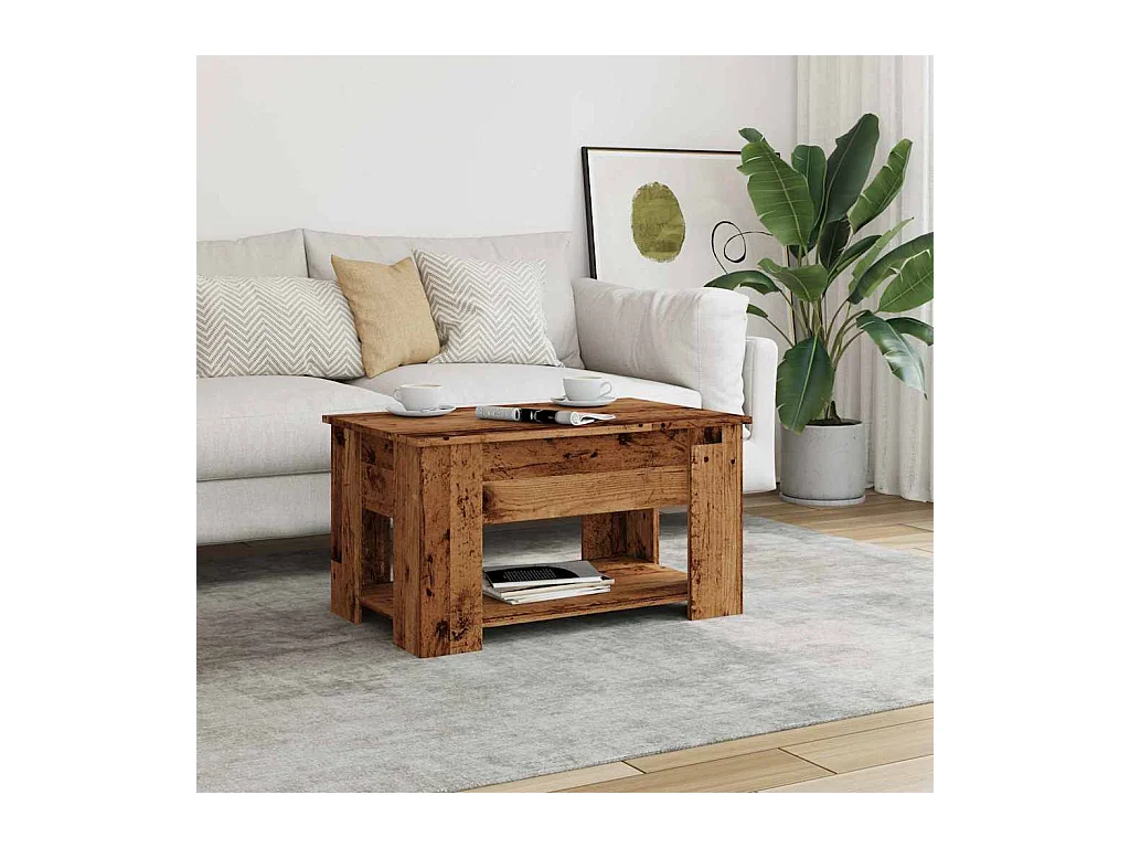 Tavolino da caffè in legno vecchio 79x49x41 cm in legno ingegnerizzato