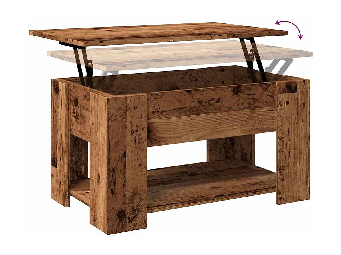 Tavolino da caffè in legno vecchio 79x49x41 cm in legno ingegnerizzato