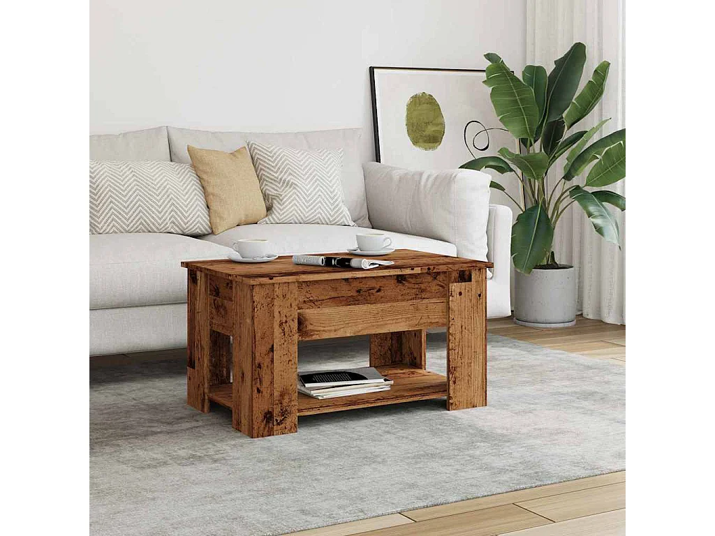 Tavolino da caffè in legno vecchio 79x49x41 cm in legno ingegnerizzato