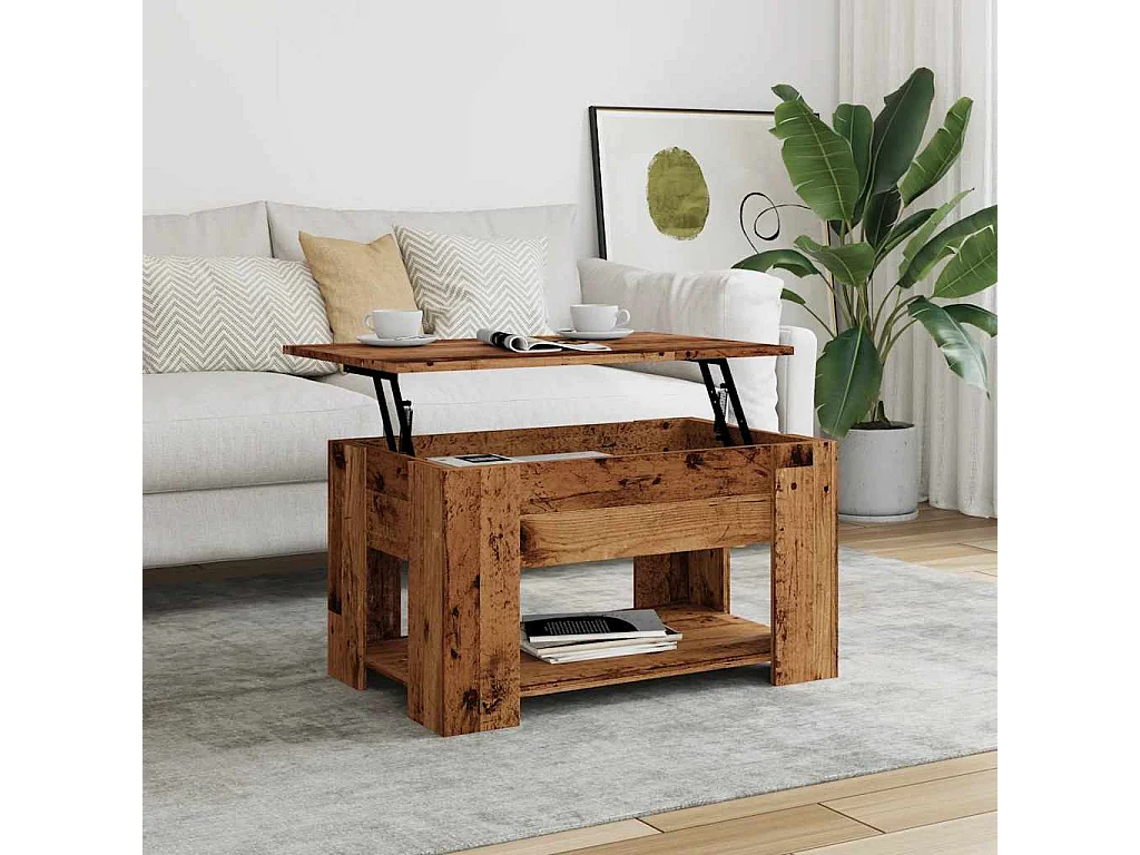 Tavolino da caffè in legno vecchio 79x49x41 cm in legno ingegnerizzato