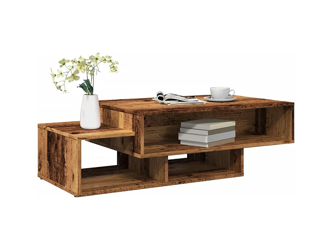 Mesa de centro madera vieja 105x55x32 cm madera de ingeniería