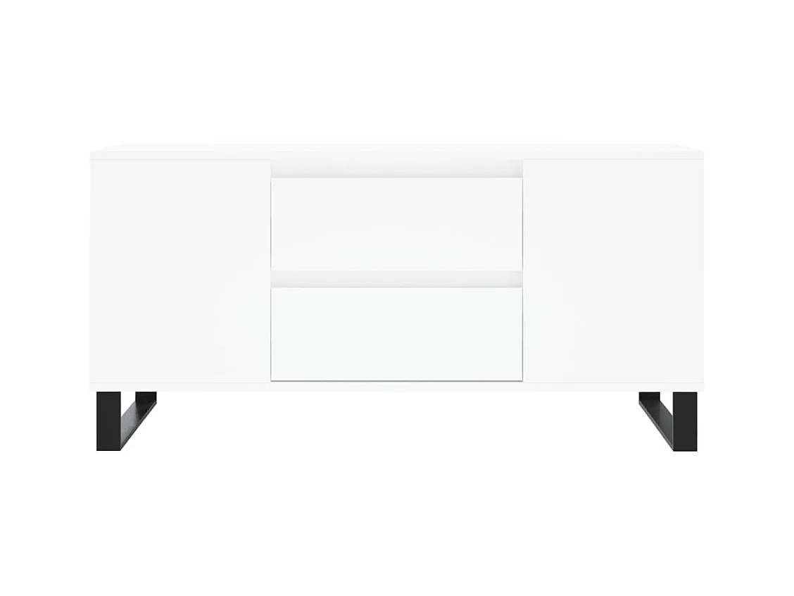 Table basse blanc 102x44,5x50 cm bois d'ingénierie