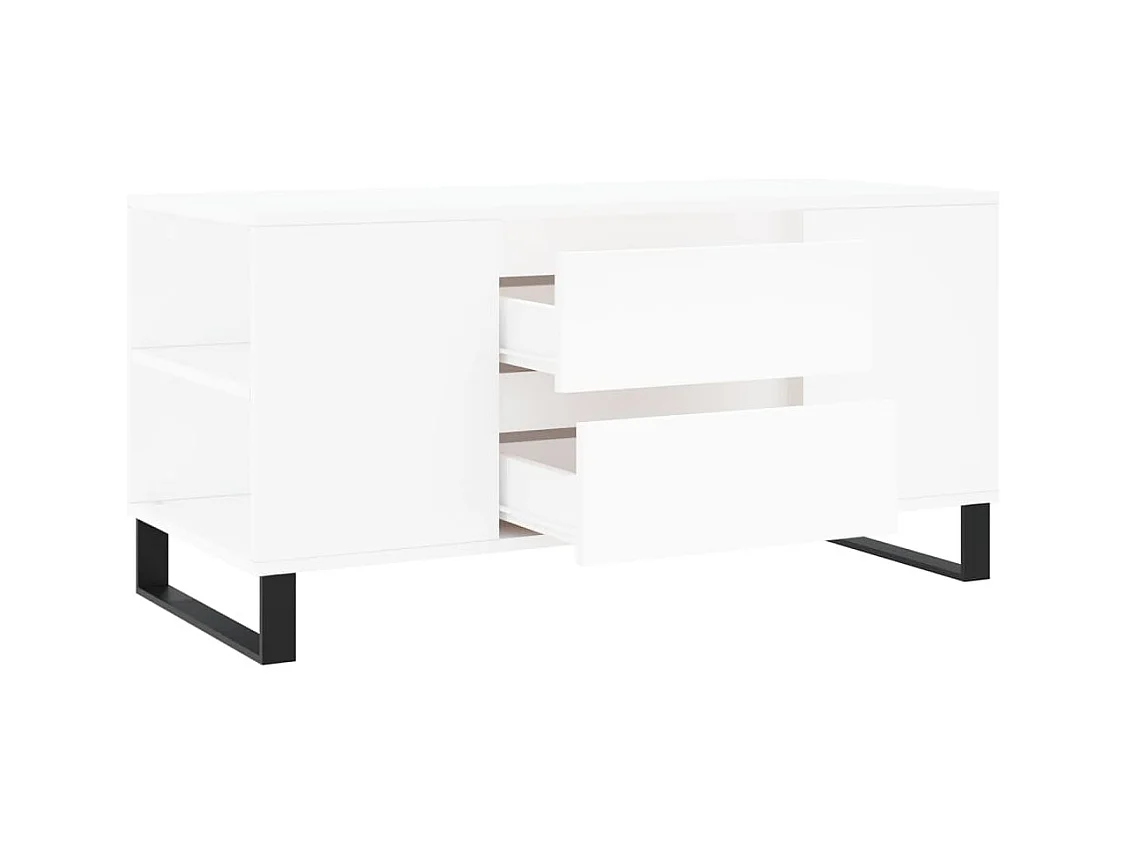 Table basse blanc 102x44,5x50 cm bois d'ingénierie