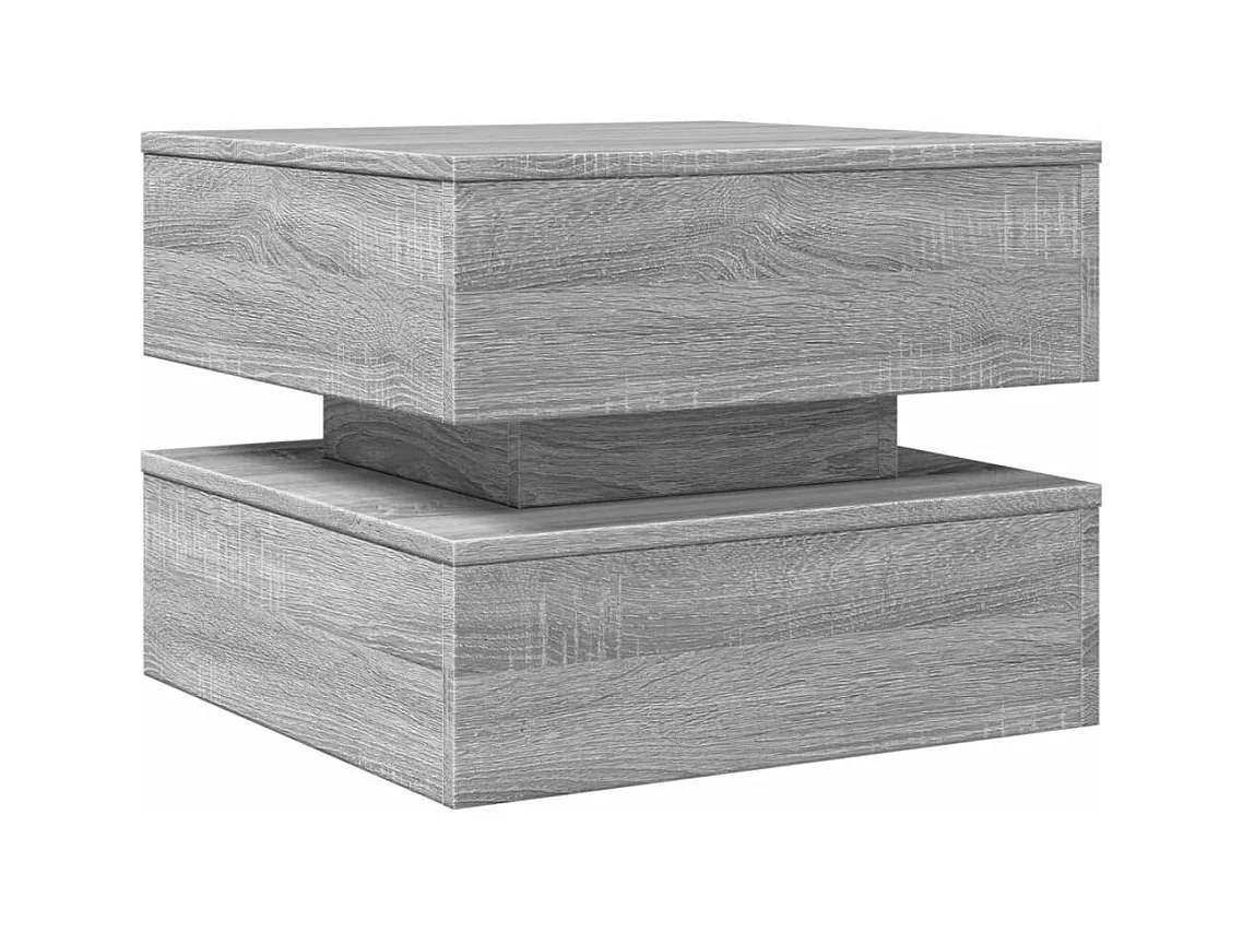 Table basse avec lumières LED sonoma gris 50x50x40 cm