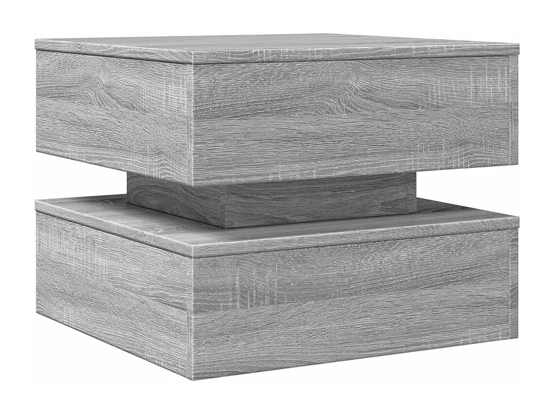 Couchtisch mit LED-Leuchten Sonoma grau 50x50x40 cm