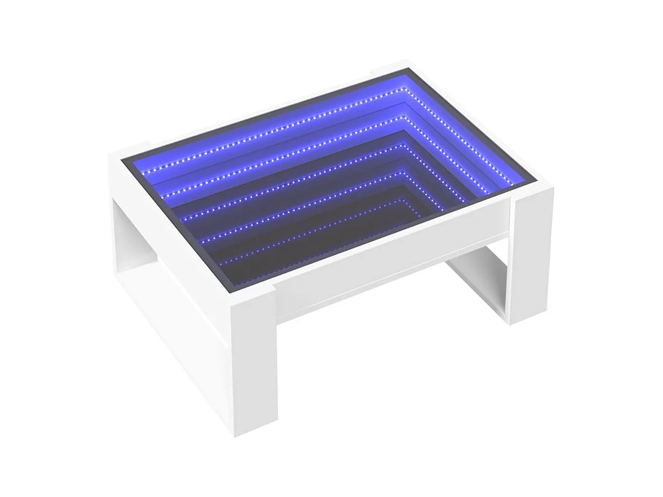 Table basse avec LED infini blanc 70x53x30 cm