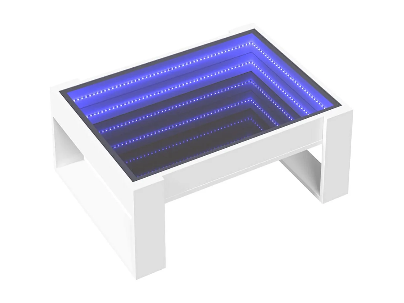 Tavolino con LED bianco infinity 70x53x30 cm