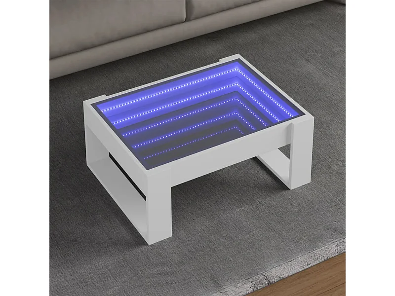 Tavolino con LED bianco infinity 70x53x30 cm
