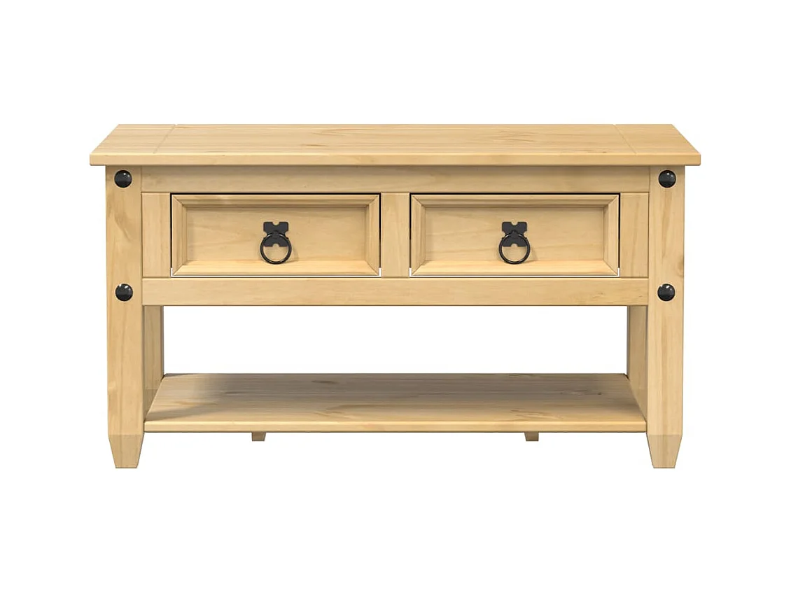 Mesa de centro Corona con cajones 85x50x45 cm madera maciza de pino