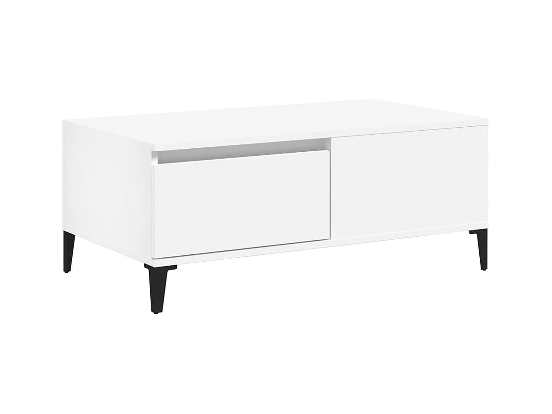 Table basse Blanc 90x50x36,5 cm Bois d'ingénierie