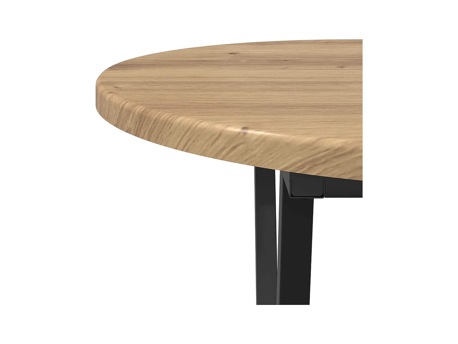 Table basse en chêne, artisanale, 80x40x40,5 cm en bois d'ingénierie et métal