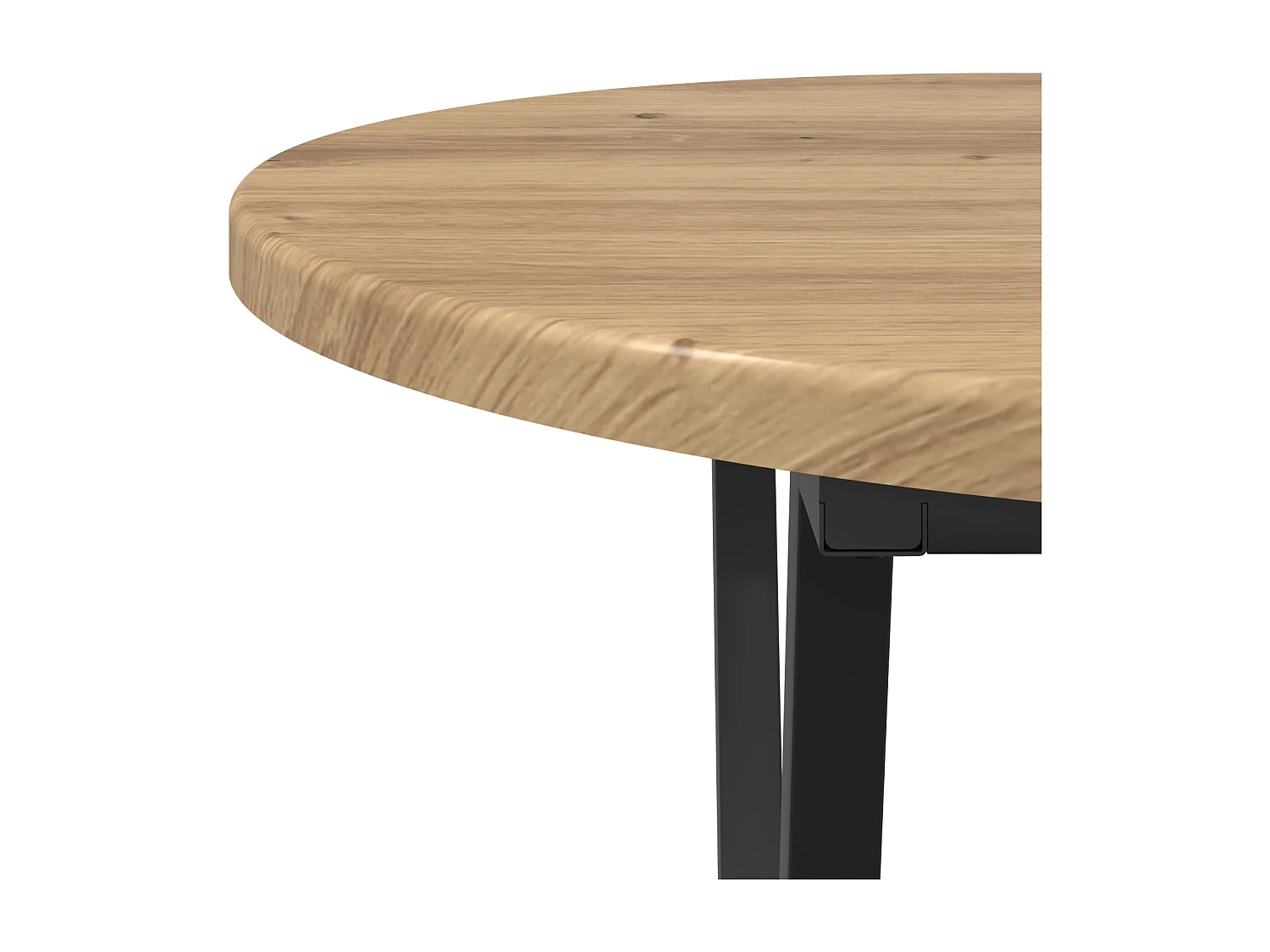 Table basse en chêne, artisanale, 80x40x40,5 cm en bois d'ingénierie et métal