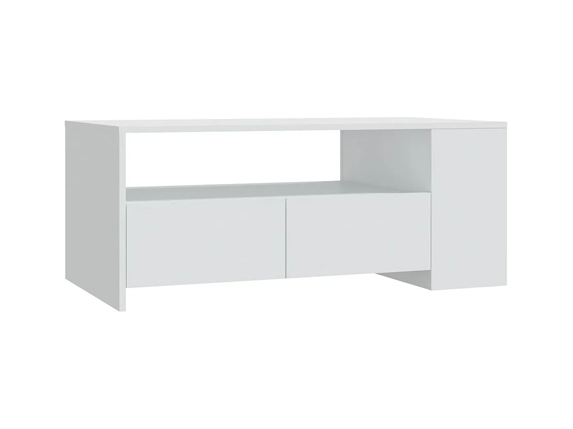 Table basse blanc 102x55x42 cm bois d'ingénierie