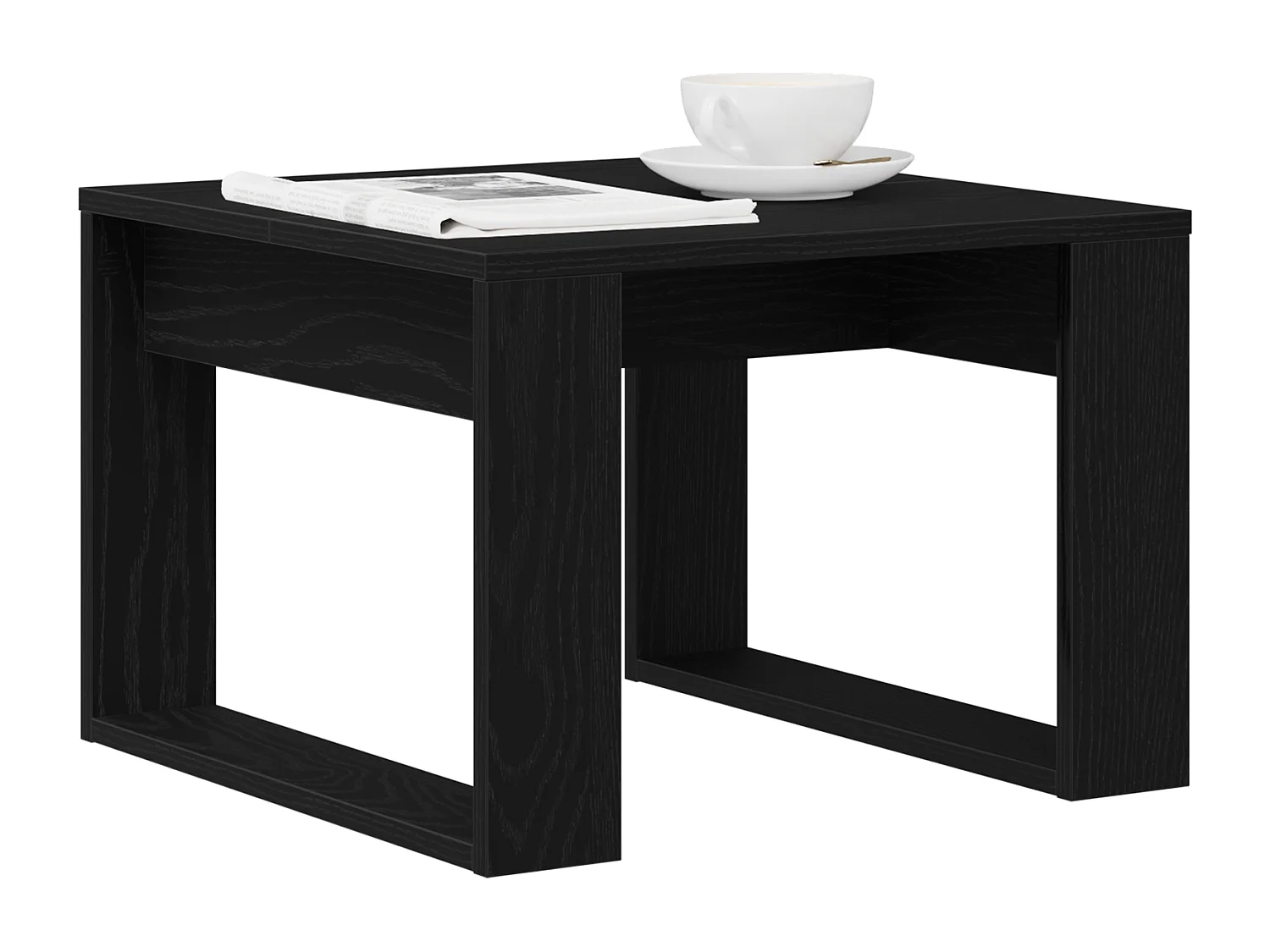 Table d'appoint en chêne noir - 50x50x35 cm, en bois d'ingénierie