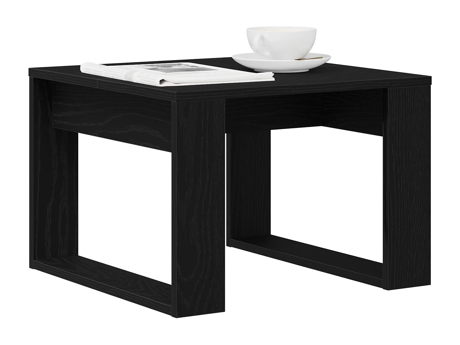 Table d'appoint en chêne noir - 50x50x35 cm, en bois d'ingénierie