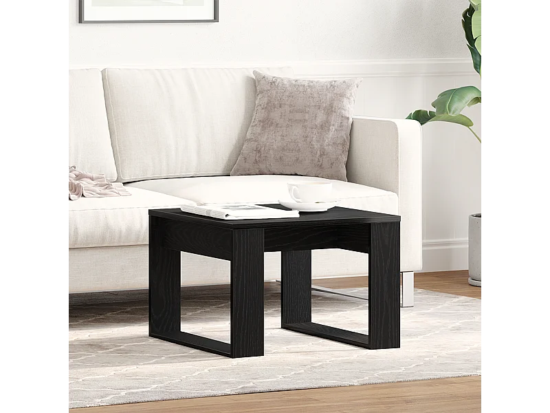 Beistelltisch aus schwarzer Eiche – 50 x 50 x 35 cm, Holzwerkstoff