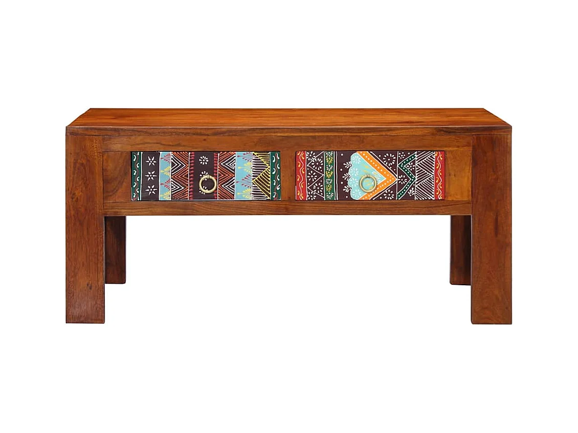 Tavolino da caffè 90x50x40 cm in legno massello di acacia