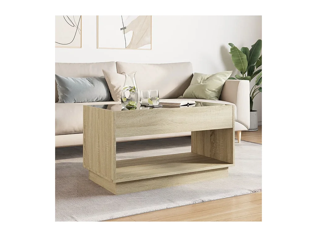 Table basse avec LED infini chêne sonoma 90x50x50 cm