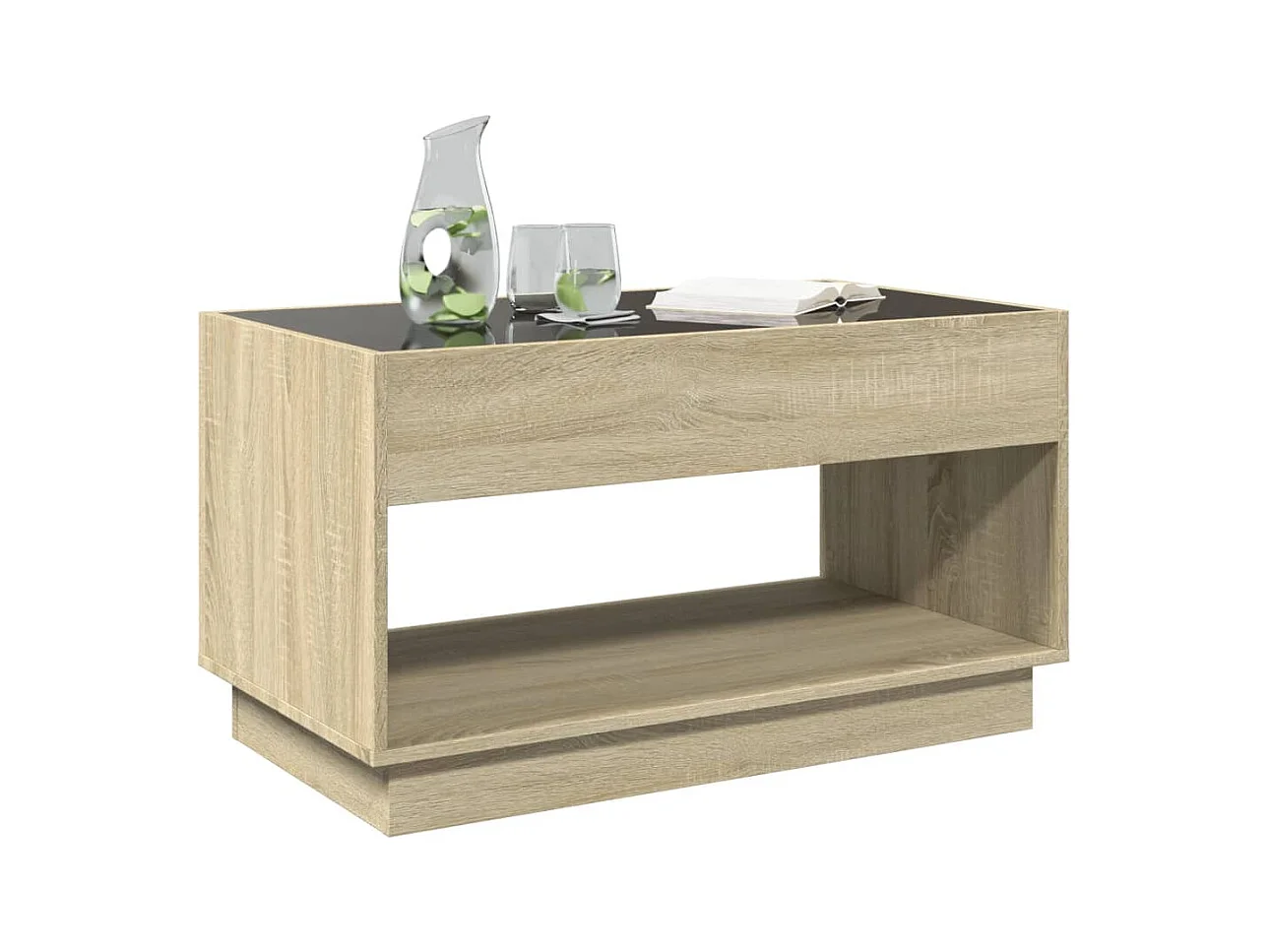 Table basse avec LED infini chêne sonoma 90x50x50 cm