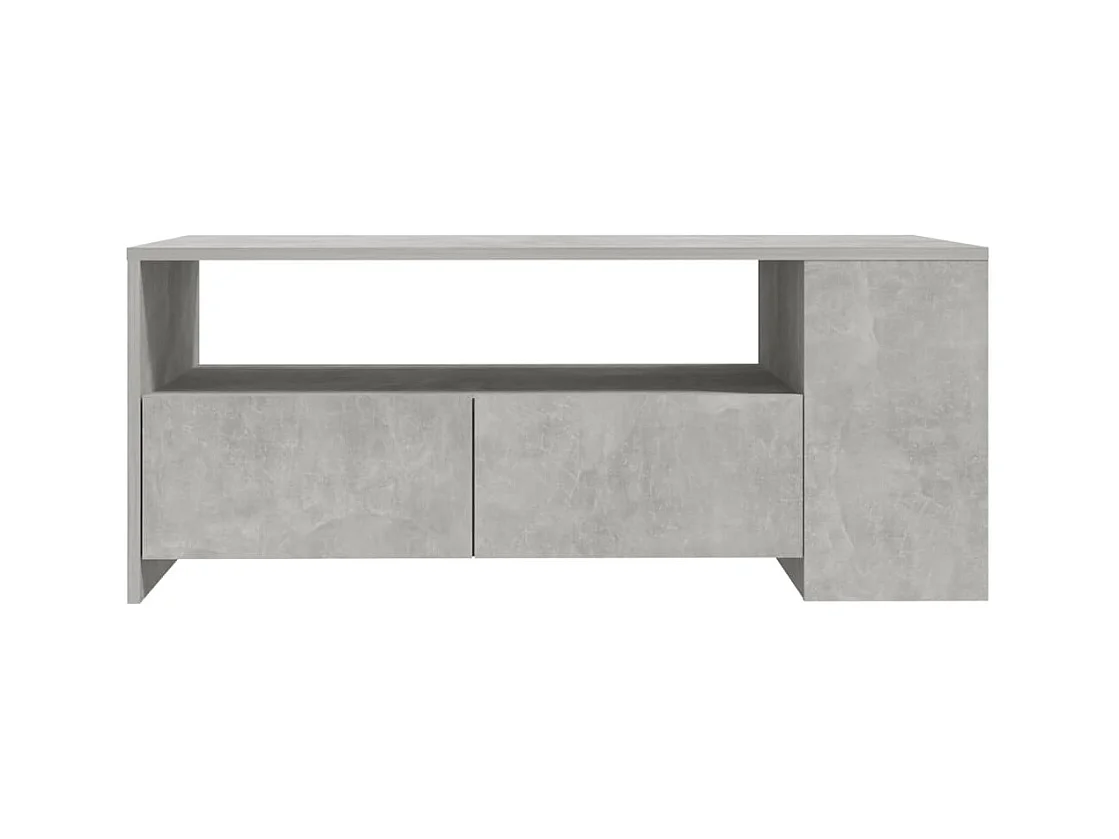 Table basse gris béton 102x55x42 cm bois d'ingénierie