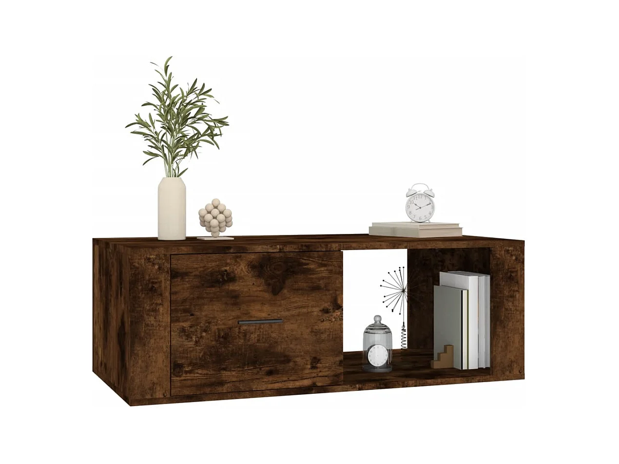 Table basse Chêne fumé 100x50,5x35 cm Bois d'ingénierie
